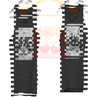 ハートのある黒猫 バレンタインデー アートペインティング タンクトップ - Kawaiitshirt