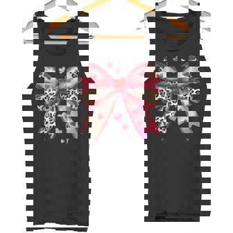ハート付きピンクヒョウ柄リボン。 タンクトップ - Kawaiitshirt