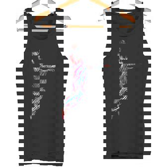 バスケットボール 選手 スラム ダンク 赤 フラクタル 抽象芸術 スポーツ タンクトップ - Kawaiitshirt