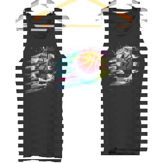 バスケットボール選手 カラフル タイダイ カラーアート スポーツ愛好家 タンクトップ - Kawaiitshirt