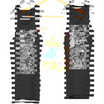 バック・トゥ・ザ・フューチャー 40周年記念ステッカー コラージュ タンクトップ - Kawaiitshirt