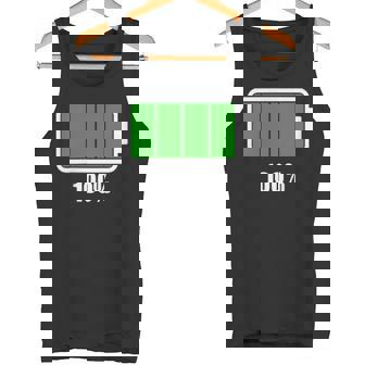 バッテリー100シャツ バッテリーハートフル充電バッテリーフル。 タンクトップ - Kawaiitshirt