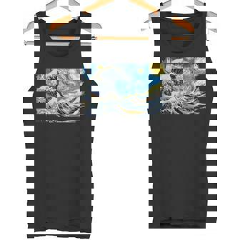 バンゴッホの星空と北斎の富嶽三十六景波絵の融合 タンクトップ - Kawaiitshirt