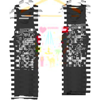 バーレーンの手描きシンボル、バーレーンの地図、文化的アイコン タンクトップ - Kawaiitshirt