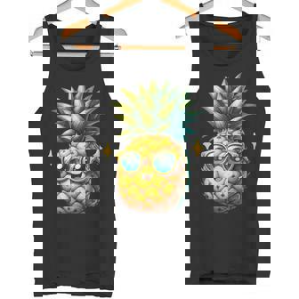 パイナップル柄 フルーツタリアン トロピカルパイナップル フルーツファン タンクトップ - Kawaiitshirt