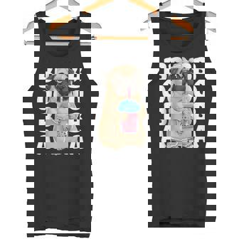 パグ 犬 カワイイ ボバ バブル ミルク ティー タピオカパール かわいい タンクトップ - Kawaiitshirt