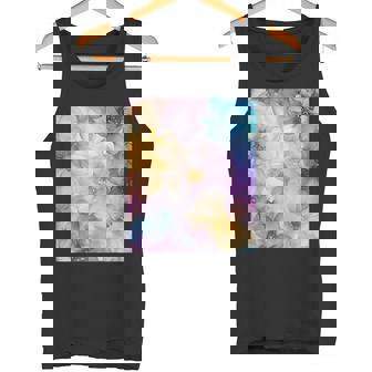 パステルインクのイラストにマルチカラー春の花。 タンクトップ - Kawaiitshirt