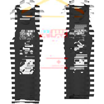 パトカー 消防車 救急車 ファーストレスポンダーデザイン タンクトップ - Kawaiitshirt