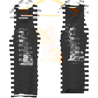 パピヨン犬 日本の伝統的なドラゴンタトゥー イレズミ タンクトップ - Kawaiitshirt