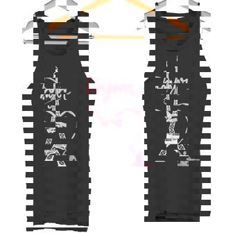 パリフランス エッフェル塔 ボンジュール 体操リボンとリボン タンクトップ - Kawaiitshirt
