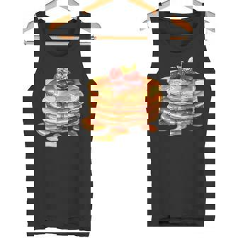 パンケーキシロップ 水彩食品 朝食 ストロベリースイーツ タンクトップ - Kawaiitshirt