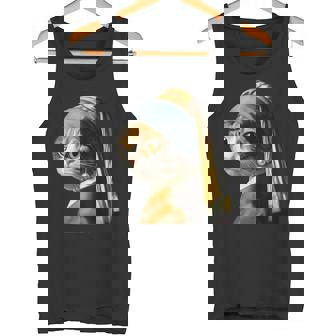 パールイヤリング付き猫 フェルメール タンクトップ - Kawaiitshirt