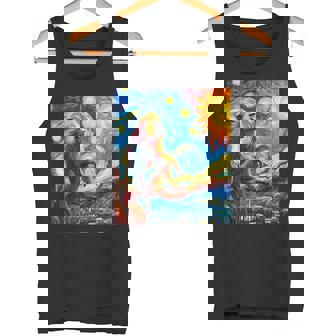 ヒヒ猿 星月夜 絵画 タンクトップ - Kawaiitshirt