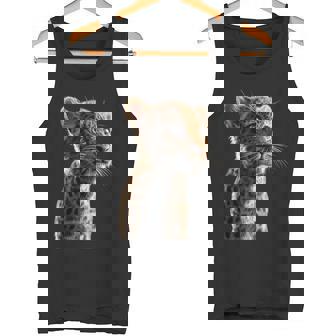 ヒョウヒョウ大型猫かわいい大型猫ヒョウヒョウ タンクトップ - Kawaiitshirt