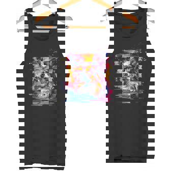 ビーチ・ポップアート クールなパピヨン タンクトップ - Kawaiitshirt