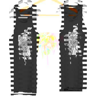 ピンクパンサー グラフィティ ブラック ラインアート タンクトップ - Kawaiitshirt