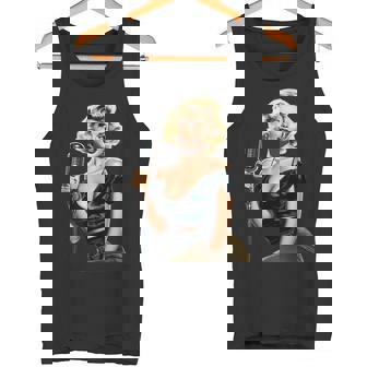 ピンナップガール ビンテージマイク 歌う オールドスクール タンクトップ - Kawaiitshirt