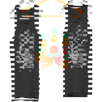 ファニー クール オレンジ タコ ジャグリング パイナップル タンクトップ - Kawaiitshirt