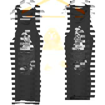 ファニーアメリカンコッカースパニエル ポケットに入った犬好き向け タンクトップ - Kawaiitshirt