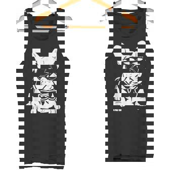 ファニーフレンチブルドッグ サングラス付き フレンチブルドッグ タンクトップ - Kawaiitshirt