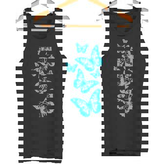 ファンタジー エレガント 蝶 ブルー ブラック シェイプ マニア タンクトップ - Kawaiitshirt