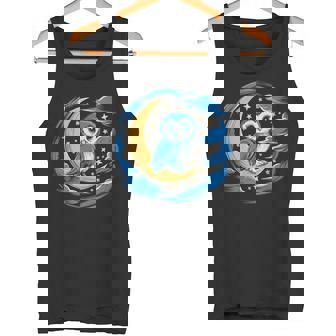 フクロウ 月 夜 星 タンクトップ - Kawaiitshirt