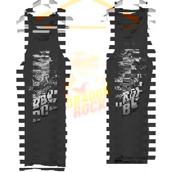 フトアゴヒゲトカゲの岩、フトアゴヒゲトカゲ、ロッカー、ギターマイク タンクトップ - Kawaiitshirt