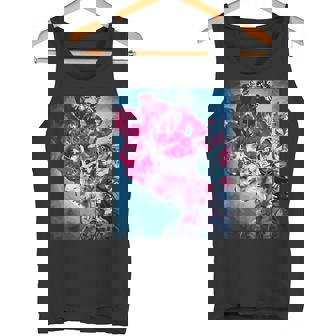 フラワー スカル フローラル シュガー ダーク アート グランジ エステティック ホラー タンクトップ - Kawaiitshirt