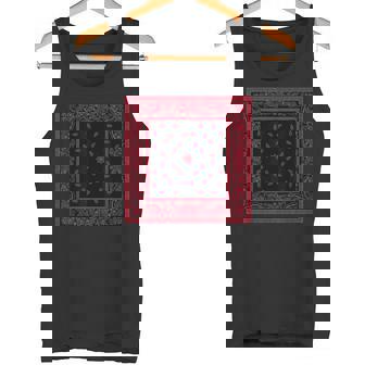 メンズ ブラックレッドバンダナプリントtシャツ ペイズリー柄 レッドラグ タンクトップ - Kawaiitshirt