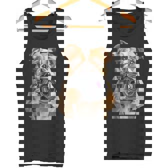 ブルドッグ 写真家 写真カメラ タンクトップ - Kawaiitshirt