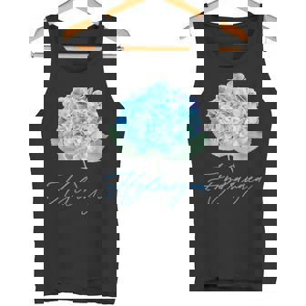 ブルーパープルアジサイフラワーレトロガーデナーアート タンクトップ - Kawaiitshirt