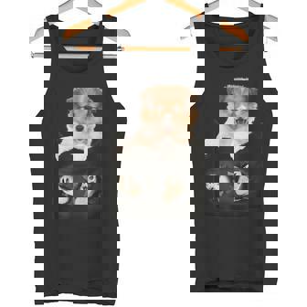 プリントポケットに入ったコリー犬 犬好きに面白い タンクトップ - Kawaiitshirt