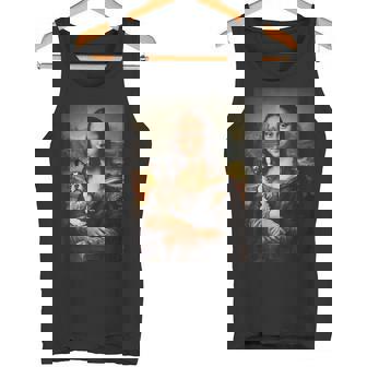 ボストンテリア モナリザ 絵画 アート 犬 ママ お父さん タンクトップ - Kawaiitshirt