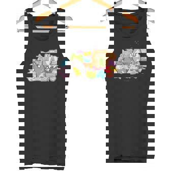 ボンレス犬とボンレス猫 カラフルスナック タンクトップ - Kawaiitshirt