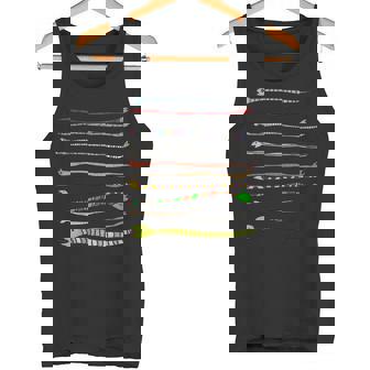 ボーダー カラフル Pop 爬虫類 かわいい オリジナル ヘビ柄 手描き フロント ボーダー イラスト おもしろ タンクトップ - Kawaiitshirt