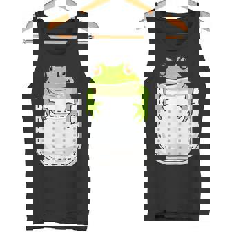 ポケットに入ったカエルのシャツ 面白いカエルのtシャツ カエルの恋人 タンクトップ - Kawaiitshirt