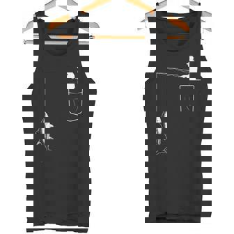 ポケットに入ったマグロ 魚釣り 面白い漁師 タンクトップ - Kawaiitshirt