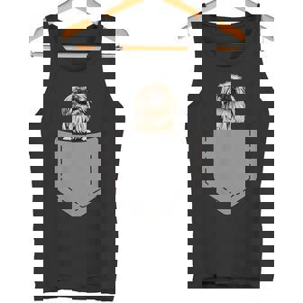 ポケットに入った面白いペキニーズ犬 犬愛好家 タンクトップ - Kawaiitshirt