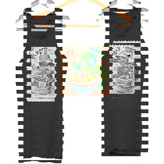ポップ 和 アート 切手 かわいい 赤ちゃん 亀 ラーメン タンクトップ - Kawaiitshirt