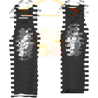 ポメラニアン ドッグ グループ かわいい ペット ブラック ホワイト チョコレート ポンポン タンクトップ - Kawaiitshirt