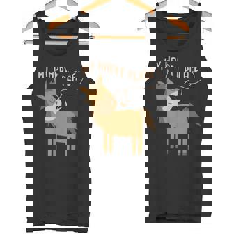 マイハッピープレイス I 馬好き I 乗馬 I 馬術用の馬 タンクトップ - Kawaiitshirt