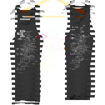 マドリード スペイン メトロ 地下鉄 電車地図 ギフト タンクトップ - Kawaiitshirt