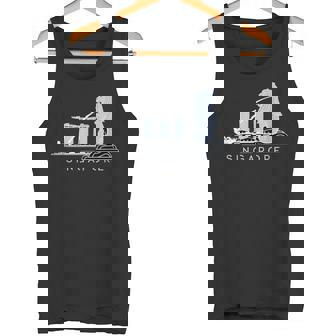 マリーナベイサンズ、マーライオンのスカイラインデザイン、象徴的なシンガポール タンクトップ - Kawaiitshirt