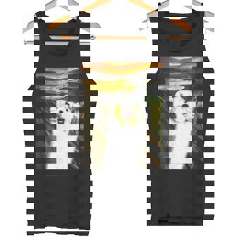 マルチーズ 面白いtシャツ 犬 ムンクの叫び かわいい メンズ 子供 おもしろ 服 グッズ ネタ わんこ タンクトップ - Kawaiitshirt