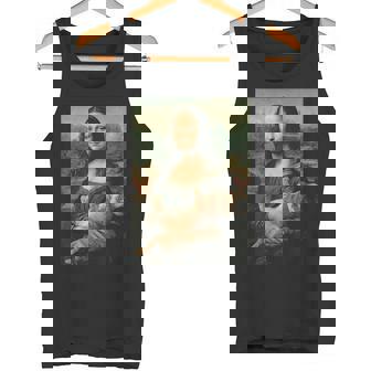 モナリザとオレンジ猫 面白いアートペインティング タンクトップ - Kawaiitshirt