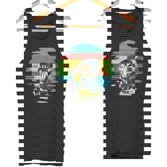 ヤシ、ビーチ、海、寒さ、太陽。 タンクトップ - Kawaiitshirt