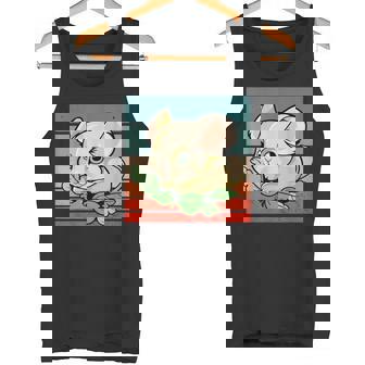 ヤマネ かわいい緑の葉 大きな目 愛らしい甘い動物 タンクトップ - Kawaiitshirt