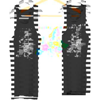 ヨーロッパ地図、国旗、ヨーロッパ諸国 タンクトップ - Kawaiitshirt