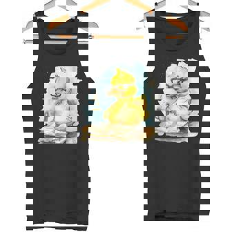 ラバーダックリーダー コーヒー愛好家 読書本 ラバーダッキー タンクトップ - Kawaiitshirt