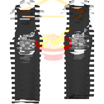ラーメンを食べる三匹のかわいいカエルのお揃い アニメ恋人 食通 タンクトップ - Kawaiitshirt